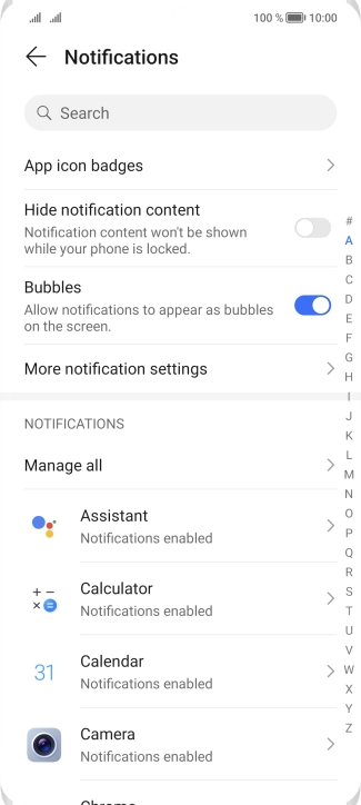 Press the required app.