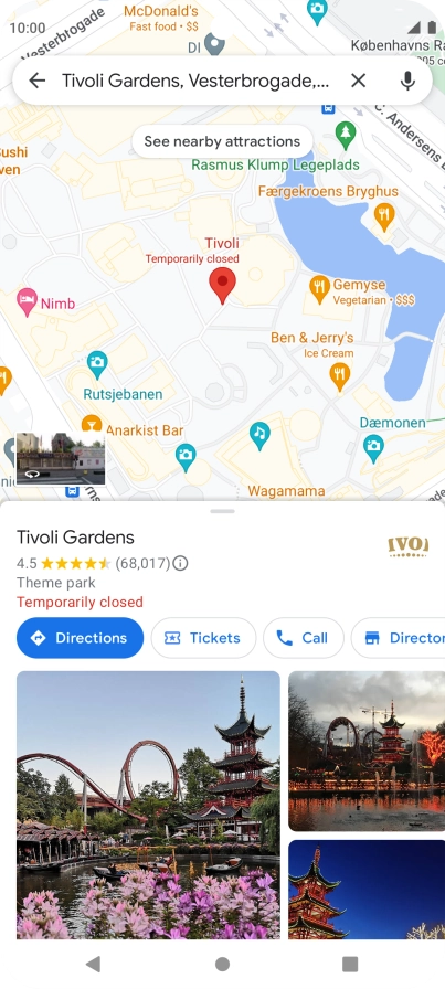 Press the destination at the bottom of the screen.