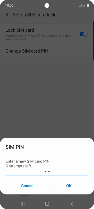 Key in a new four-digit PIN and press OK.