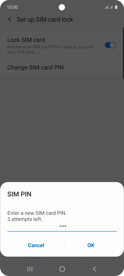 Key in a new four-digit PIN and press OK.