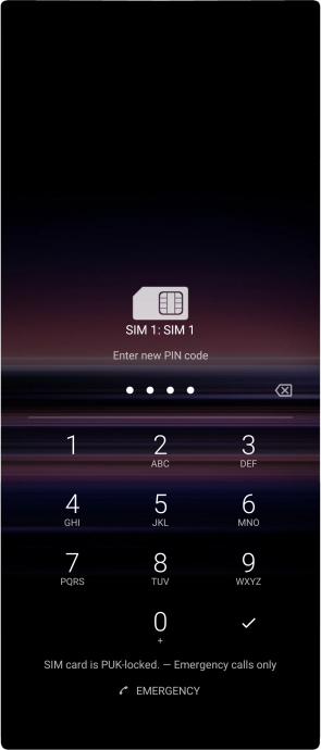 Key in a new four-digit PIN and press the confirm icon.