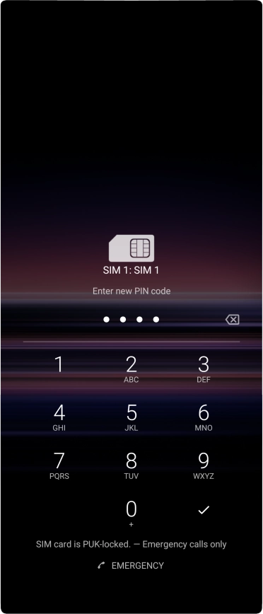 Key in a new four-digit PIN and press the confirm icon.