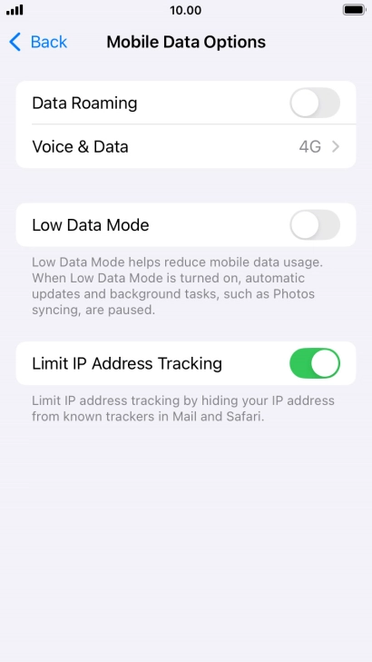 Press the indicator next to 