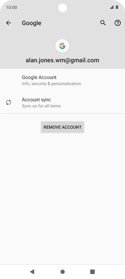 Press Account sync.