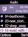 Go to the required folder and select the required audio file.