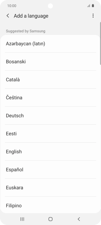 Press the required language.