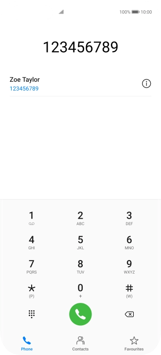 Key in the required number and press the call icon.