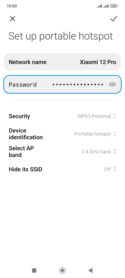 Press Password and key in the required password.