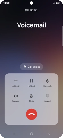 Press the end call icon.