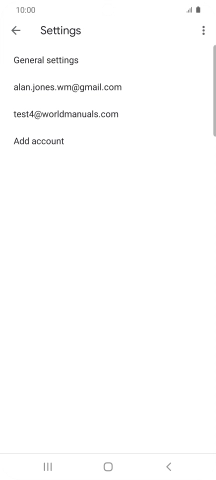Press the required email account.