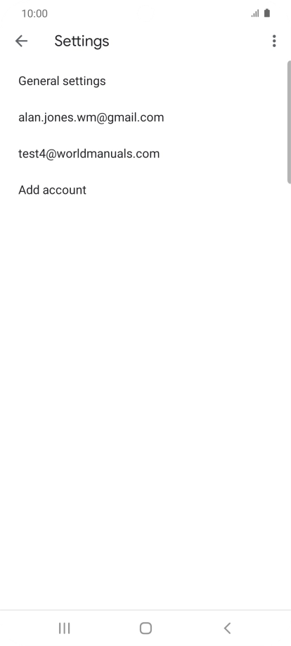 Press the required email account.