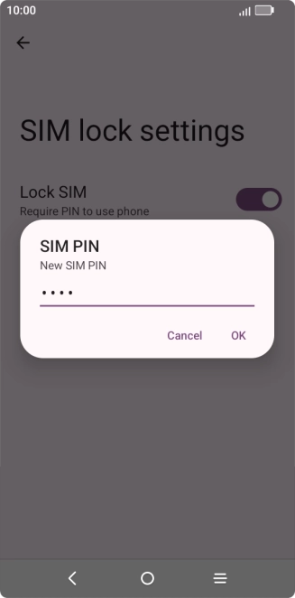 Key in a new four-digit PIN and press OK.