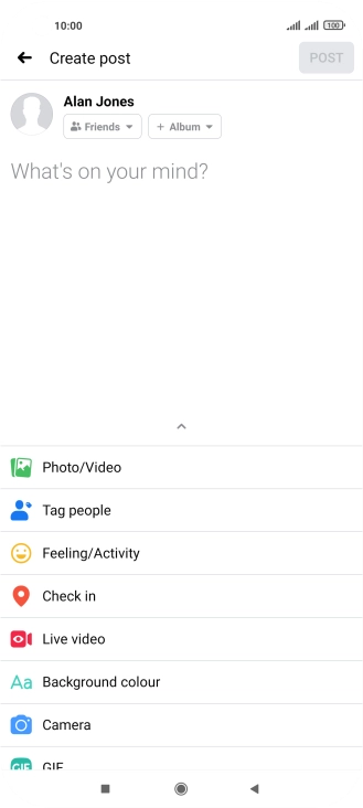 Press the text input field.