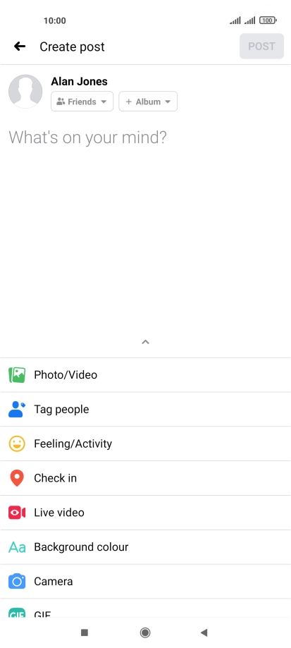 Press the text input field.