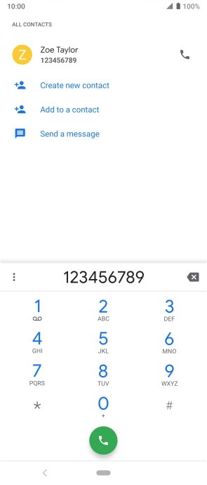 Key in the required number and press the call icon.