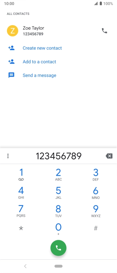 Key in the required number and press the call icon.