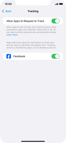 Press the indicator next to 