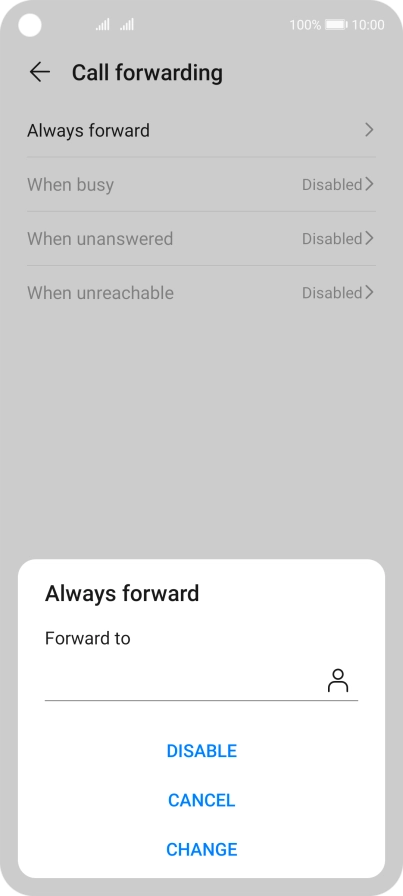 Press DISABLE.