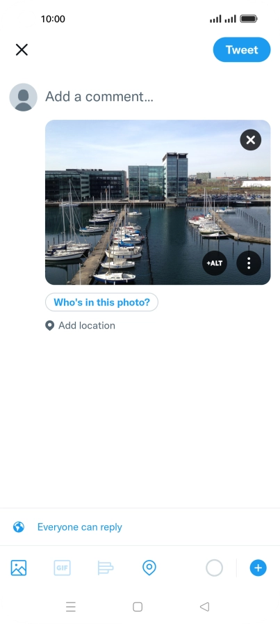 Press the text input field.