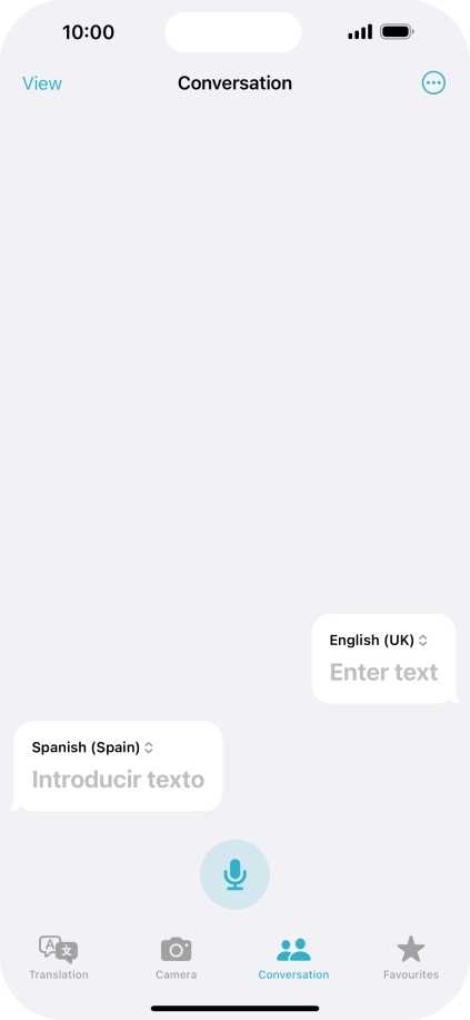 Press the microphone icon and say the required word or sentence.