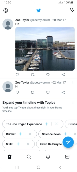 Press the new tweet icon.