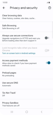 Press Clear browsing data.