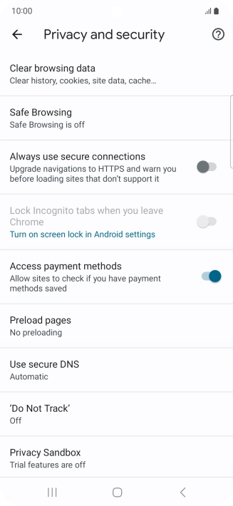 Press Clear browsing data.