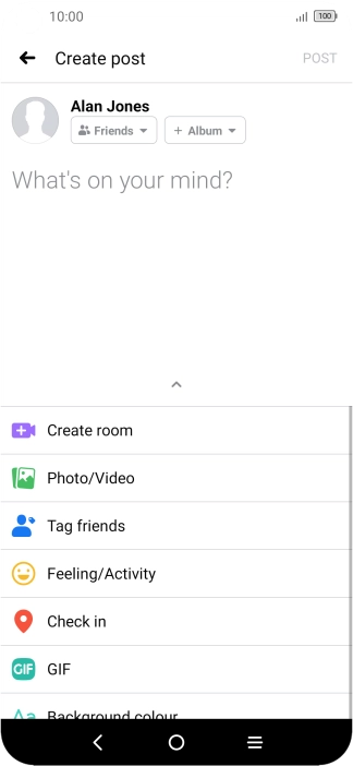 Press the text input field and key in the required text.