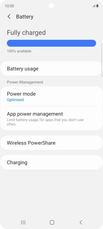 Press Power mode.