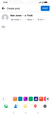 Write the required text and press POST.