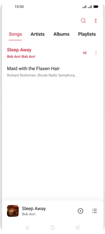 Press the song title at the bottom of the screen.