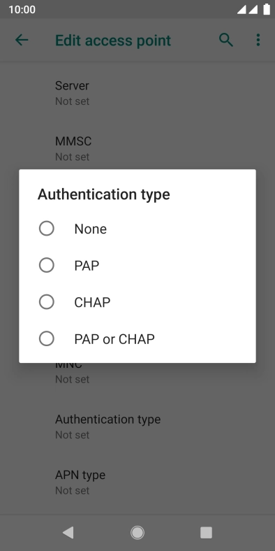 Press None.