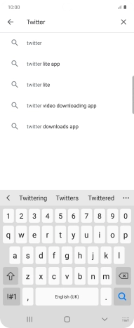 Key in Twitter and press the search icon.