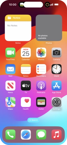 If you have a running application in Dynamic Island, it's displayed at the top of the screen.
