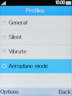 Select another profile to turn off flight mode.