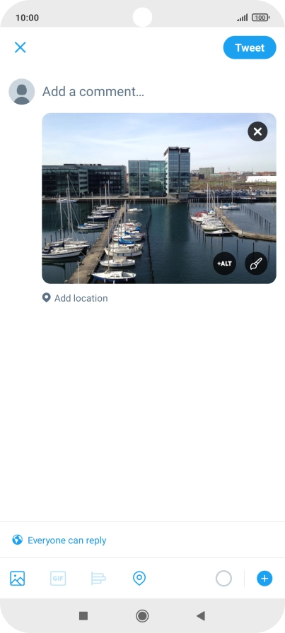 Press the text input field and key in the required text.
