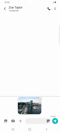 Press the text input field and write the text for your picture message.