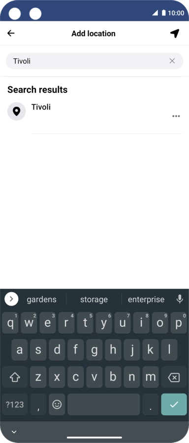 Press the required location.