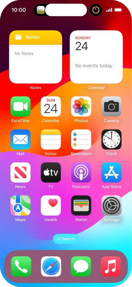 If you have a running application in Dynamic Island, it's displayed at the top of the screen.