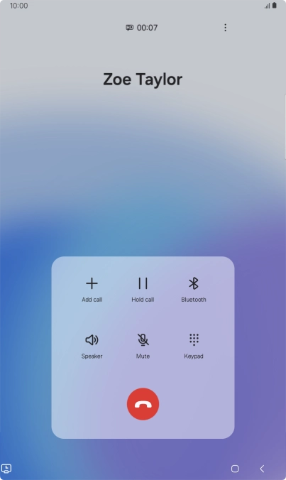 Press the end call icon.