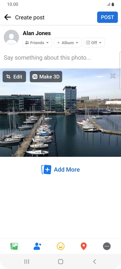 Press the text input field and key in the required text.