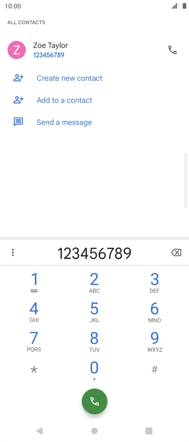 Key in the required number and press the call icon.