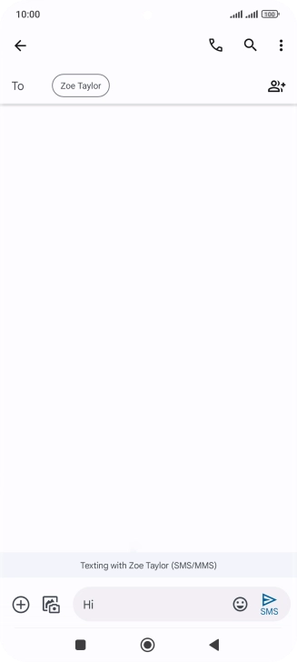 Press the send icon when you've finished your text message.