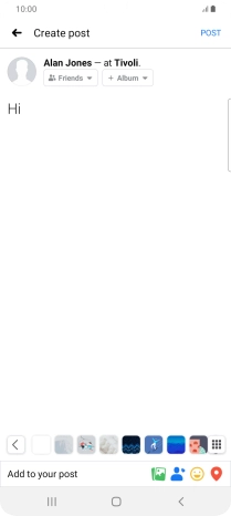 Write the required text and press POST.