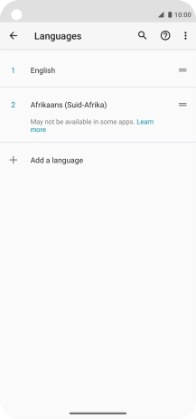 To select the new language as the default language, press the move icon next to the required language and drag it to the top of the list.