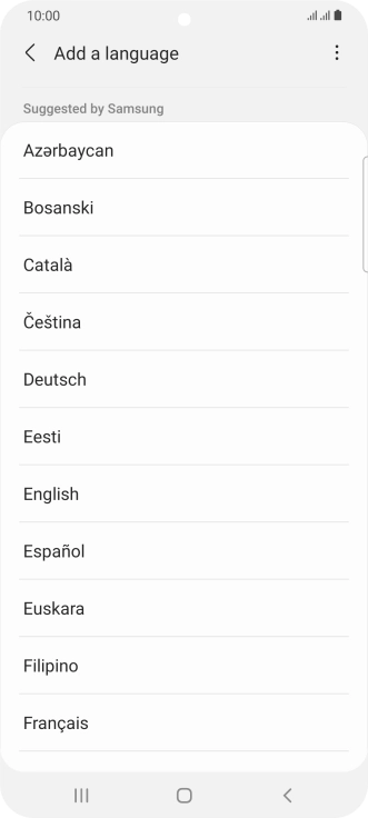 Press the required language.