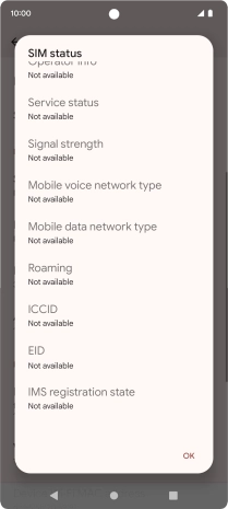 Your phone's EID number is displayed below EID.