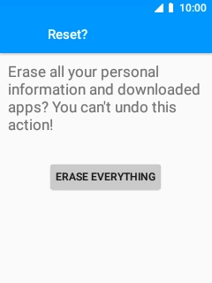 Select ERASE EVERYTHING. Wait a moment while the factory default settings are restored. Follow the instructions on the screen to set up your phone and prepare it for use.