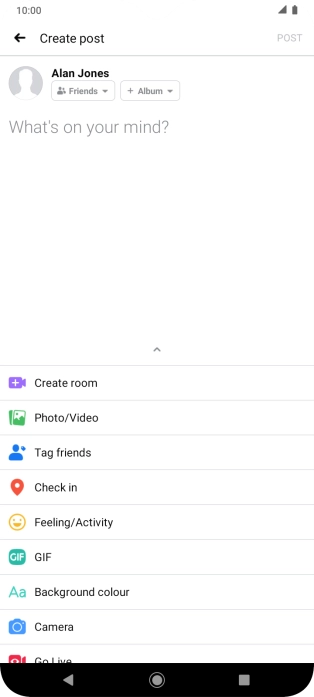 Press the text input field.