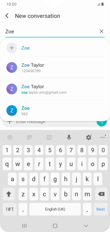 Press the required contact.